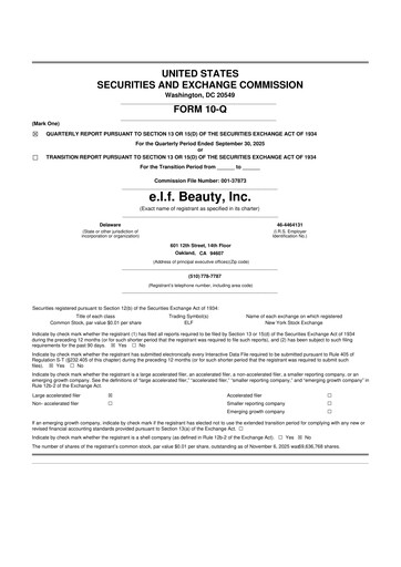 Thumbnail e.l.f. Beauty 10-Q Quarterly Report FY2026 