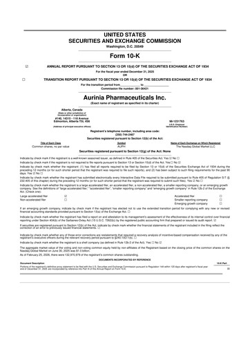 Thumbnail Aurinia Pharmaceuticals
 10-K Annual Report 2025