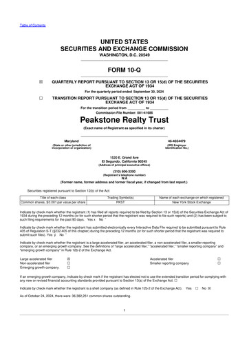 Thumbnail Peakstone Realty Trust 10-Q Quarterly Report FY2024 