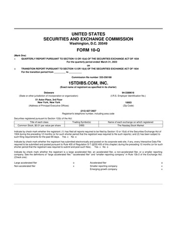 Miniature 1stdibs.com 10-Q Rapport trimestriel 2023 