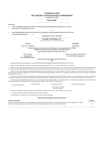 Thumbnail Keysight 10-K Annual Report 