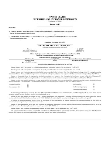 Thumbnail Keysight 10-K Annual Report 2024