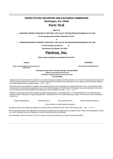 Miniature V2X 10-Q Rapport trimestriel 2014 