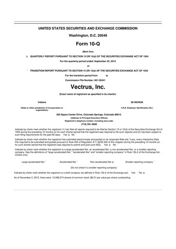 Miniature V2X 10-Q Rapport trimestriel 2015 