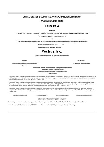 Miniature V2X 10-Q Rapport trimestriel 2016 