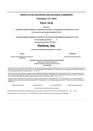 Miniature V2X 10-Q Rapport trimestriel 2016 