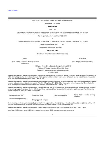 Miniature V2X 10-Q Rapport trimestriel 2018 