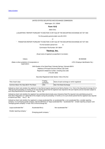 Miniature V2X 10-Q Rapport trimestriel 2019 