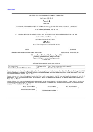 Miniature V2X 10-Q Rapport trimestriel 2024 