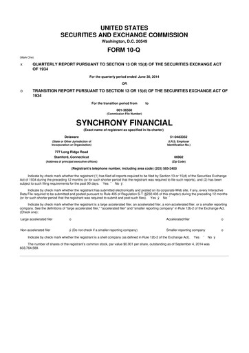 Miniature Synchrony Financial 10-Q Rapport trimestriel 2014 