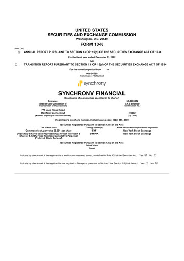 Thumbnail Synchrony Financial 10-K Annual Report 2022