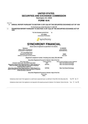 Thumbnail Synchrony Financial 10-K Annual Report 2025