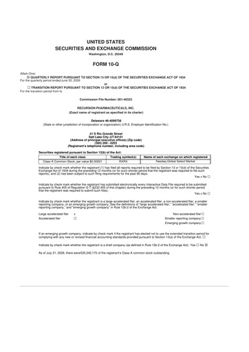 Thumbnail Recursion Pharmaceuticals 10-Q Quarterly Report FY2026 