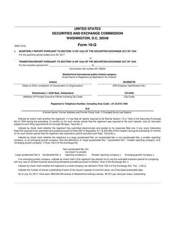 Thumbnail Weatherford International 10-Q Quarterly Report FY2017 