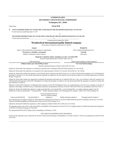 Thumbnail Weatherford International 10-K Annual Report 2017