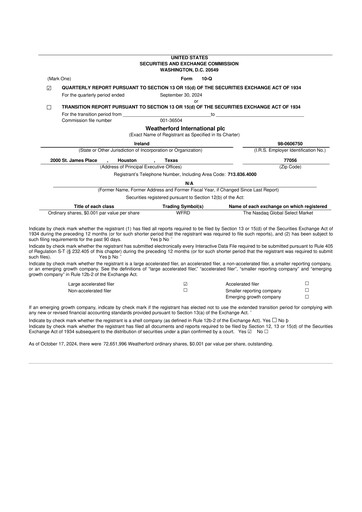 Thumbnail Weatherford International 10-Q Quarterly Report FY2024 