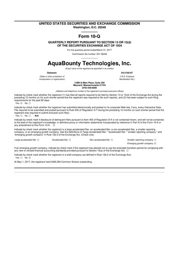 Thumbnail AquaBounty Technologies 10-Q Quarterly Report FY2017 