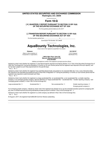 Thumbnail AquaBounty Technologies 10-Q Quarterly Report FY2017 