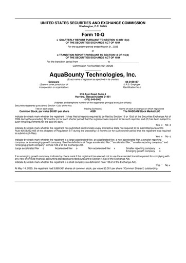 Thumbnail AquaBounty Technologies 10-Q Quarterly Report FY2025 