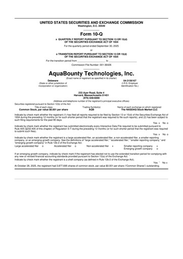 Thumbnail AquaBounty Technologies 10-Q Quarterly Report FY2025 
