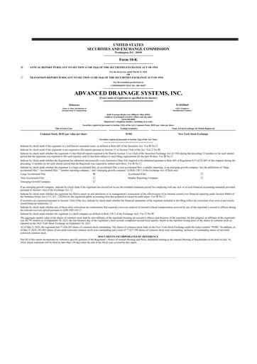 Thumbnail Advanced Drainage Systems
 10-K Annual Report 2024