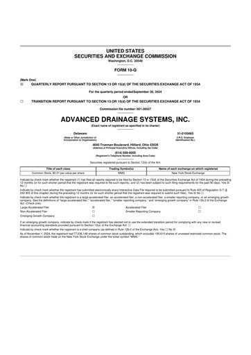 Thumbnail Advanced Drainage Systems
 10-Q Quarterly Report FY2025 