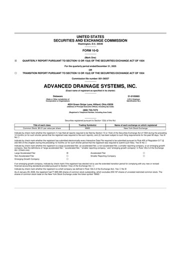 Vorschaubild Advanced Drainage Systems
 10-Q Quartalsbericht 2025 
