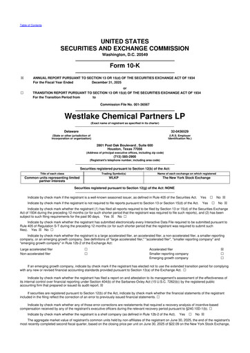 Thumbnail Westlake Chemical Partners 10-K Annual Report 2025