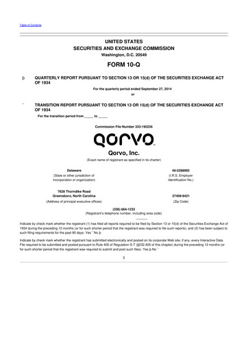 Thumbnail Qorvo
 10-Q Quarterly Report FY2015 