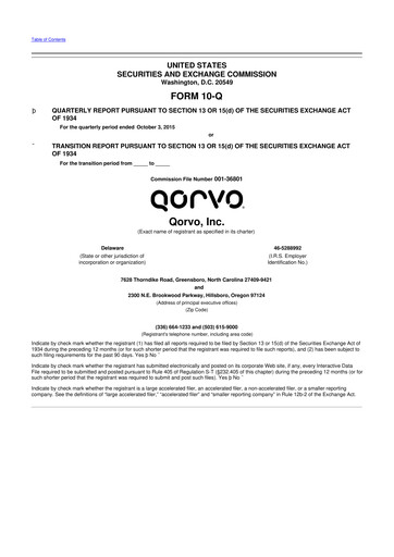 Thumbnail Qorvo
 10-Q Quarterly Report FY2016 