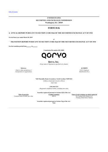 Thumbnail Qorvo
 10-K Annual Report 2019
