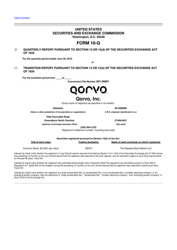 Thumbnail Qorvo
 10-Q Quarterly Report FY2020 