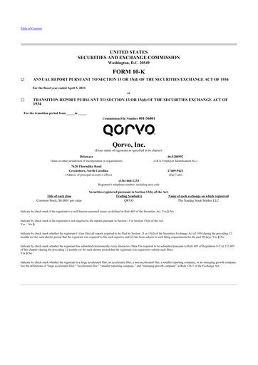 Thumbnail Qorvo
 10-K Annual Report 2021