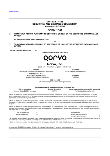 Thumbnail Qorvo
 10-Q Quarterly Report FY2023 