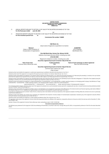 Thumbnail H&R Block
 10-K Annual Report 