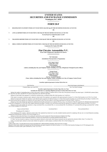 Thumbnail Stellantis 20-F Annual Report 2017