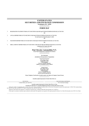 Thumbnail Stellantis 20-F Annual Report 2018