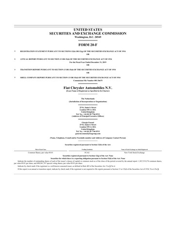 Thumbnail Stellantis 20-F Annual Report 2019