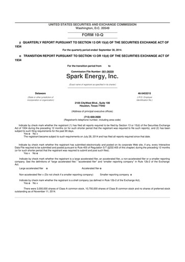 Thumbnail Via Renewables 10-Q Quarterly Report FY2014 