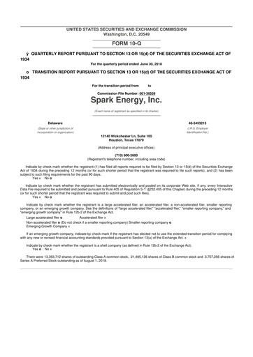 Thumbnail Via Renewables 10-Q Quarterly Report FY2018 