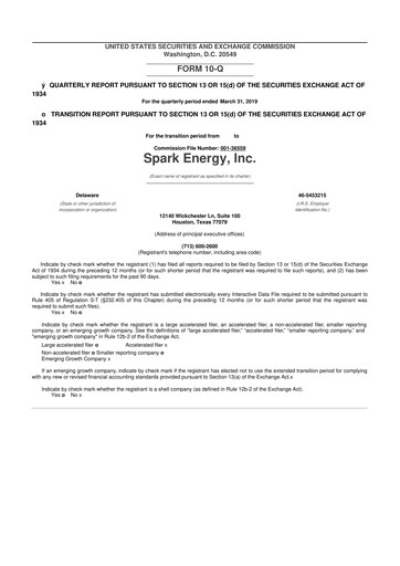 Thumbnail Via Renewables 10-Q Quarterly Report FY2019 