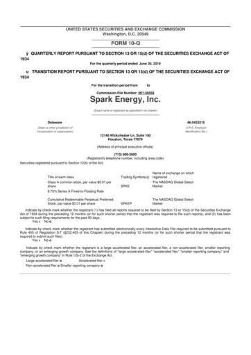 Thumbnail Via Renewables 10-Q Quarterly Report FY2019 