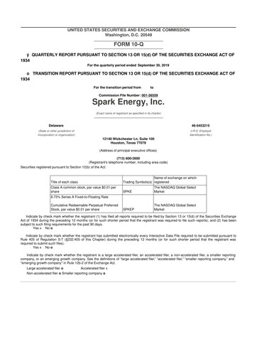 Thumbnail Via Renewables 10-Q Quarterly Report FY2019 