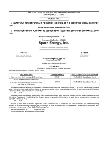 Thumbnail Via Renewables 10-Q Quarterly Report FY2020 