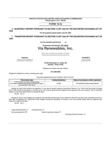 Thumbnail Via Renewables 10-Q Quarterly Report FY2025 