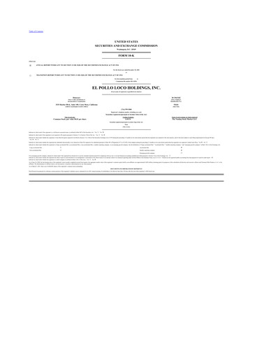 Thumbnail El Pollo Loco
 10-K Annual Report 2020