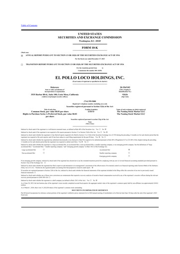 Thumbnail El Pollo Loco
 10-K Annual Report 2023