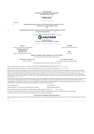 Thumbnail Avanos Medical
 10-K Annual Report 2014