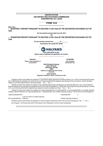 Thumbnail Avanos Medical
 10-Q Quarterly Report FY2015 