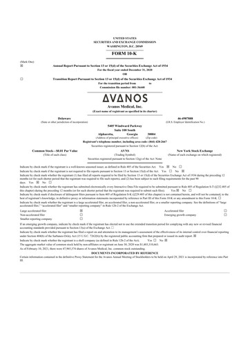 Thumbnail Avanos Medical
 10-K Annual Report 2020